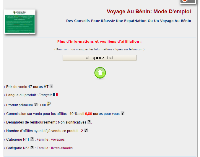 affilié pour vendre le guide voyage au Bénin mode d'emploi